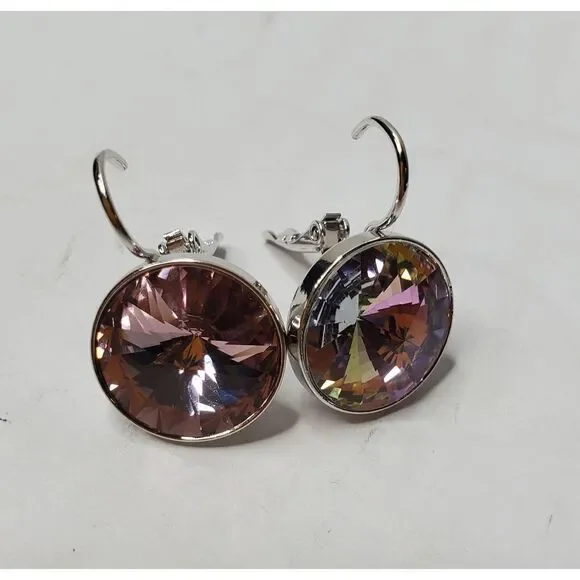 Swarovski Element New! Earrings Light Purple. Wedding. Party.‎ New years. Simple